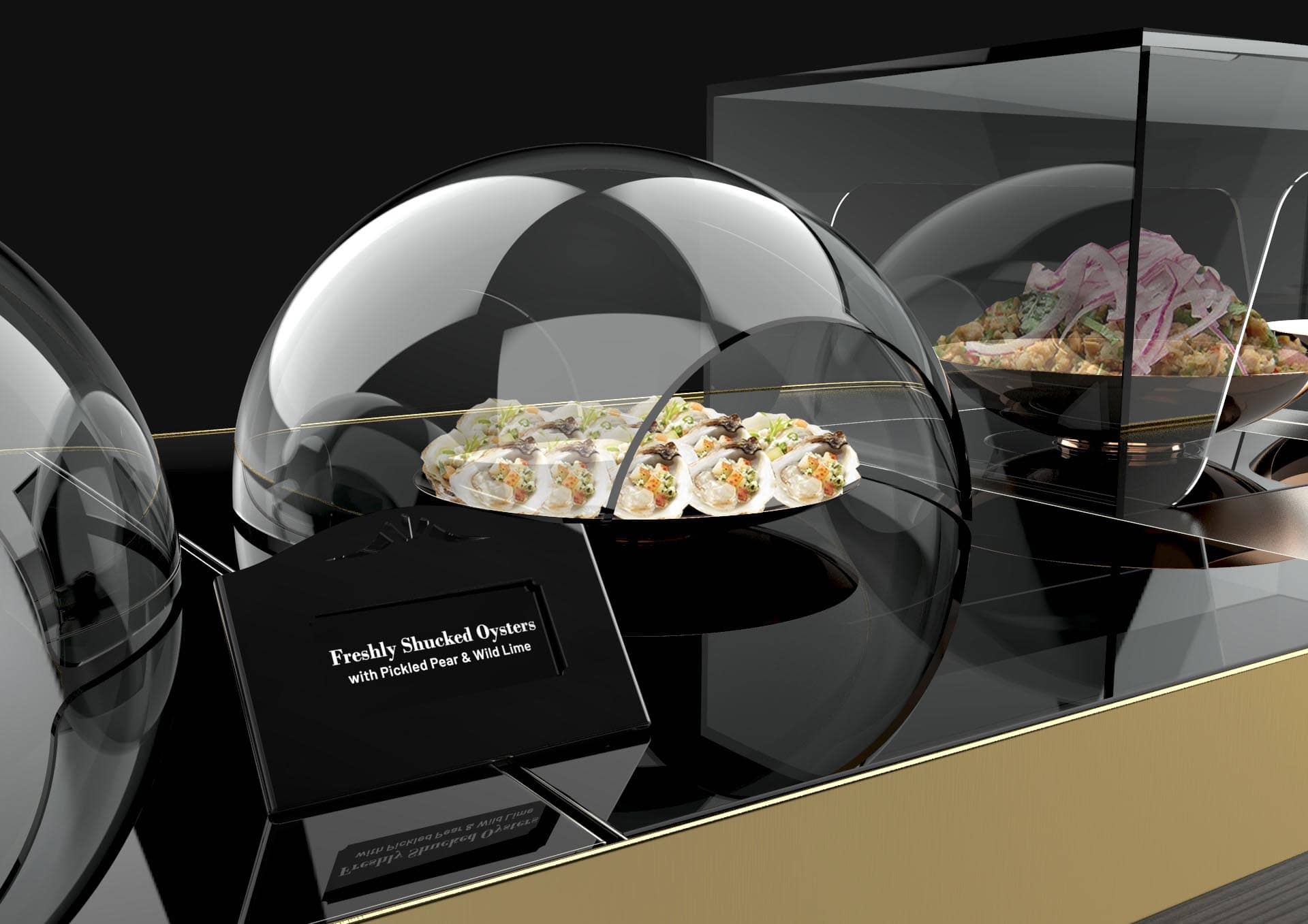 Image food shroud and guard, designed to protect integrity of food - from IHS Design - global designer and manufacturer of high-performing hospitality equipment and furnishings.